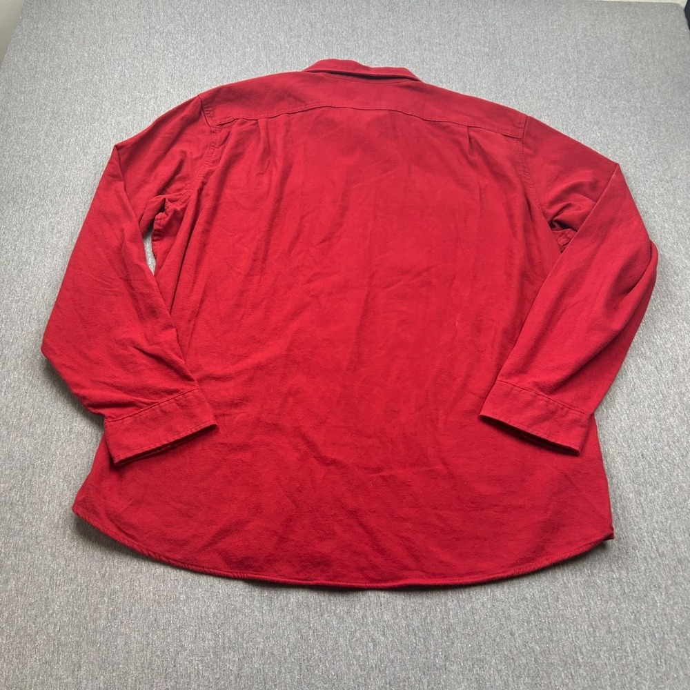 Eddie Bauer Relaxed Fit 2 Pocket Flannel Button Up Long Sleeve Shirt Mens XL Red - Picture 15 of 16